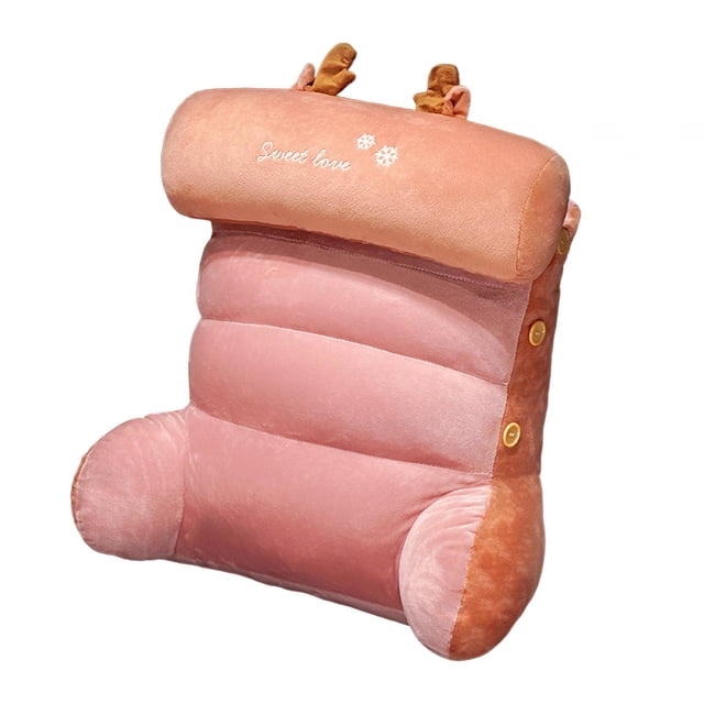 Almohada de respaldo de felpa, cojín de soporte de cintura, almohada de soporte de cintura transpirable, cojín de salón de respaldo para adultos Sunnimix almohada de lectura