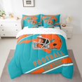 thumbnail image 2 of Erosebridal American Football Bedding Sets Twin Size, Soccer Sports Comforter Sets with Sheets, Blue Orange, Miami, Breathable 7 Pieces, 2 of 8