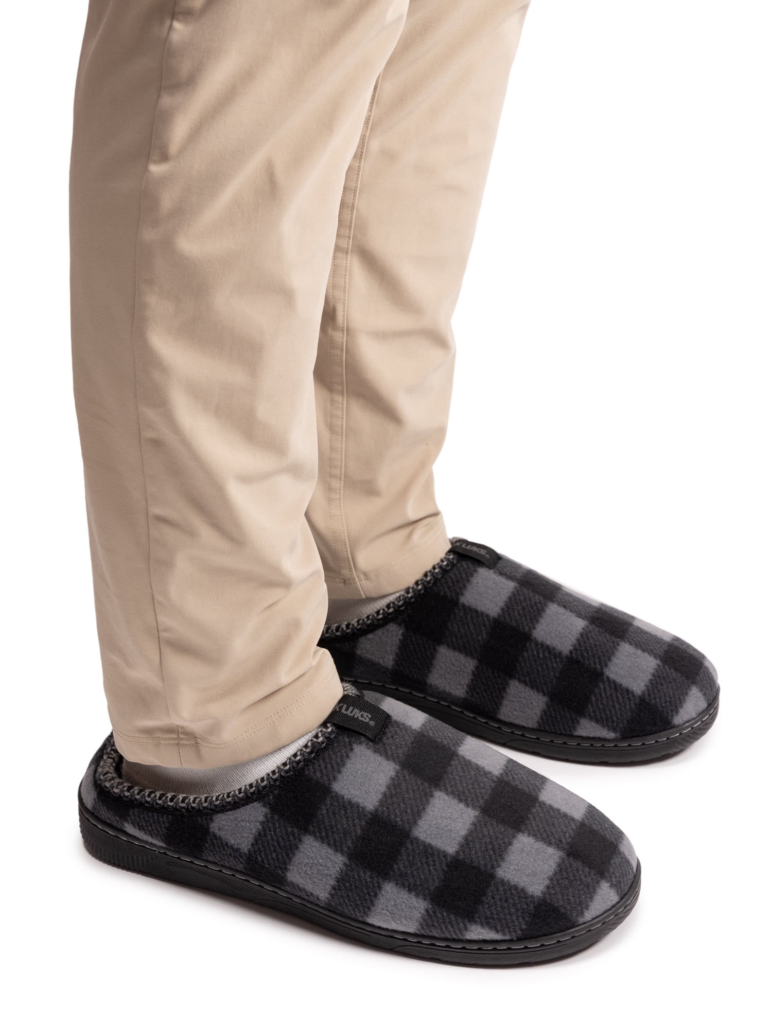MUK LUKS Men's Plaid Fleece Comfort Clog Slipper