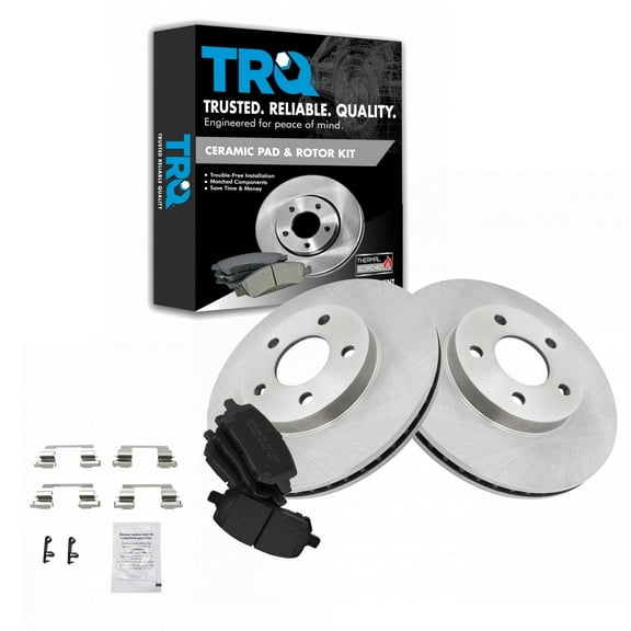 TRQ Front Brake Pad & Rotor Kit Brake Pads Brake Rotor Ceramic Fits Select 2007-2010 Chevrolet Cobalt 2007-2009 Pontiac G5