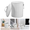 thumbnail image 3 of Table Garbage Bucket Metal Trash Can Table Waste Bin with Lid Small Flower Pot, 3 of 8