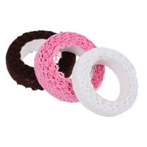 ULTNICE 3 Rolls Lace Washi Tape Decorative Cloth Pink for Handicraft Enthusiasts