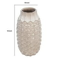 thumbnail image 5 of 18 Inch Ceramic Vase with Embossed Tribal Pattern, Gray- Saltoro Sherpi, 5 of 5