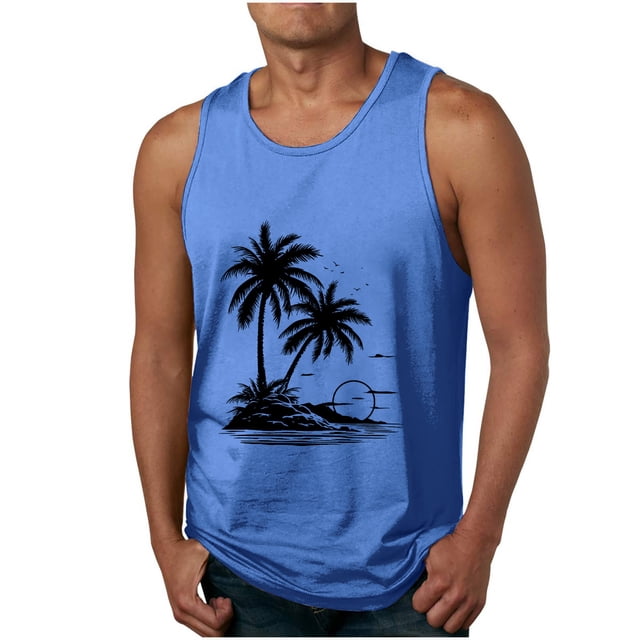 Birdeem Camisole pour Hommes Débardeur pour Hommes Dégradé Incolore Imprimé Col Rond Bretelle Fine Dos Dégagé Régulier Débardeur de Sport Décontracté Blouses