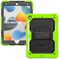 thumbnail image 2 of 3 Layer Case for iPad 10.2 Inch 9th/8th/7th 2021/2020/2019, for Kids Heavy Duty Protective Case with Screen Protector & Stylus Holder & 360 Rotating Stand and Hand/Shoulder Strap Cover, Green, 2 of 7