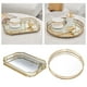 thumbnail image 2 of Bandeja de tocador de maquilje cosmético de cristal, bandeja de perfume decorativa con espejo, bisutería, tocador de maquilje para decoración del Rectángulo Soledad Bandeja de almacenamiento de cristal, 2 of 10