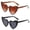 Brown and Black, variant on Heart Shaped Sunglasses 2pcs UV400 Protection Goggle Vintage Cat Eye Sunglasses Mod Style Glasses for Outdoor Party Festivals