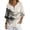 Multi-Black Ink Mountain, variant on Green Tree Leaf Print Womens Blouses Linen-Like V Neck Womens Tops Trendy 3/4 Length Sleeve Shirt for Party