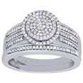 thumbnail image 2 of Diamond Wedding Bridal Set 10K White Gold Cluster Round Engagement Ring 0.40 Ct., 2 of 5