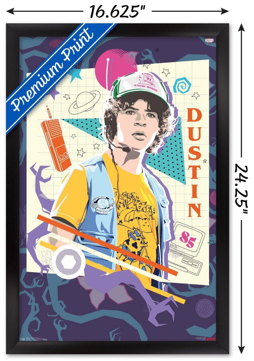 Netflix Stranger Things: Season 3 - Dustin Wall Poster, 14.725" x 22.375" Framed