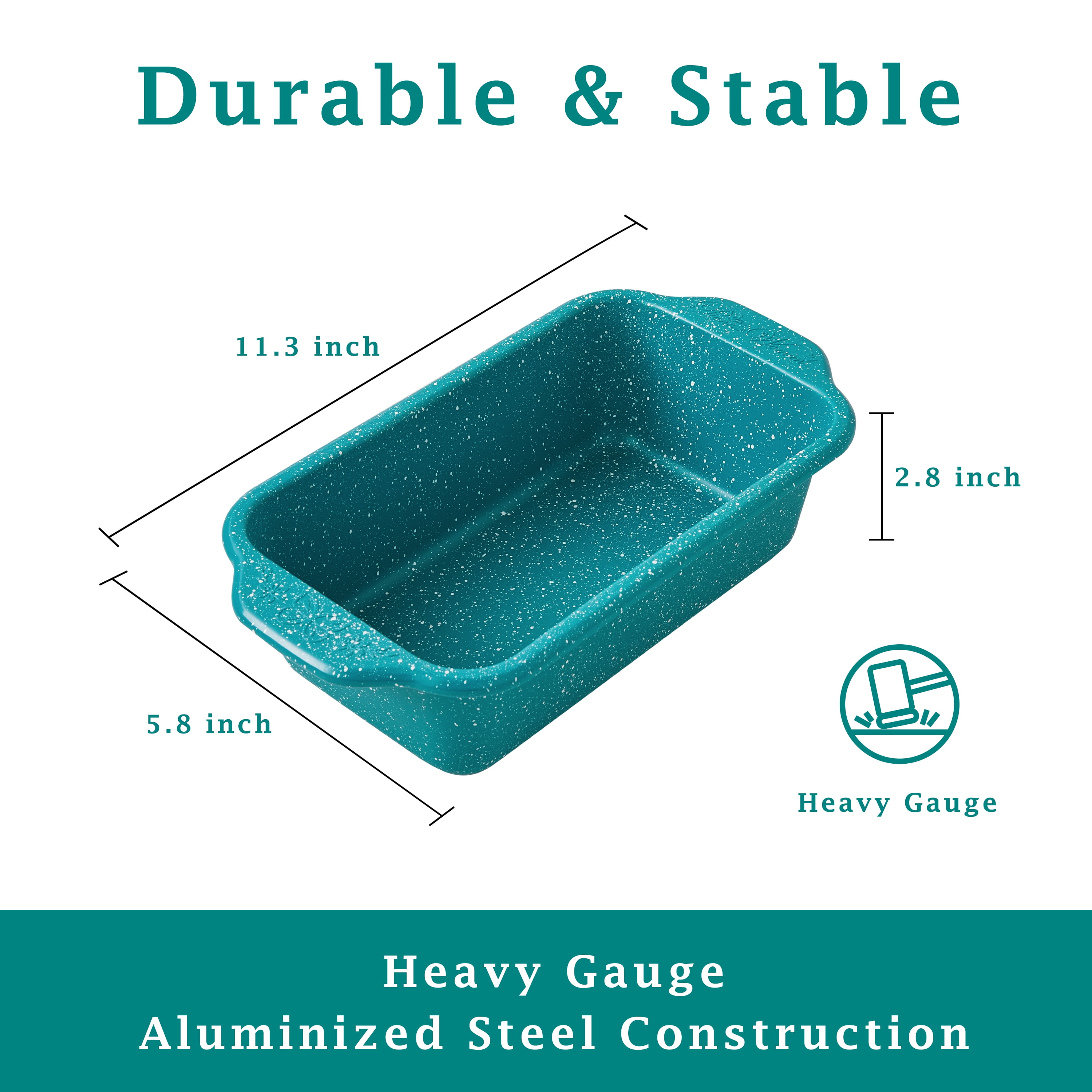 (3 pack) The Pioneer Woman Teal Speckle Timeless 9x5-inch Nonstick Aluminized Steel Loaf