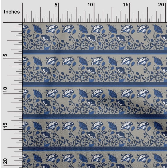 oneOone Cotton Silk Dusty Gray Fabric Leaves|Duck & Floral Artistic Sewing Fabric By The Yard Printed Diy Clothing Sewing Supplies 42 Inch Wide