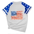 thumbnail image 2 of Itsame Fourth of July Short T-Shirt Sleeve Womens American Independence Day Printed Short Top Round Neck Blouses Blue Size XL, 2 of 4