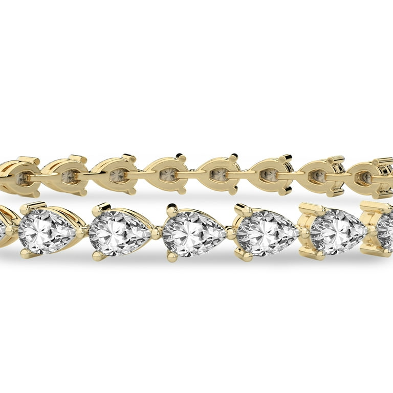 14K White Gold Three Prong Flower Clasp Diamond Tennis Bracelet (5 CTW -  F-G / VS1-VS2)