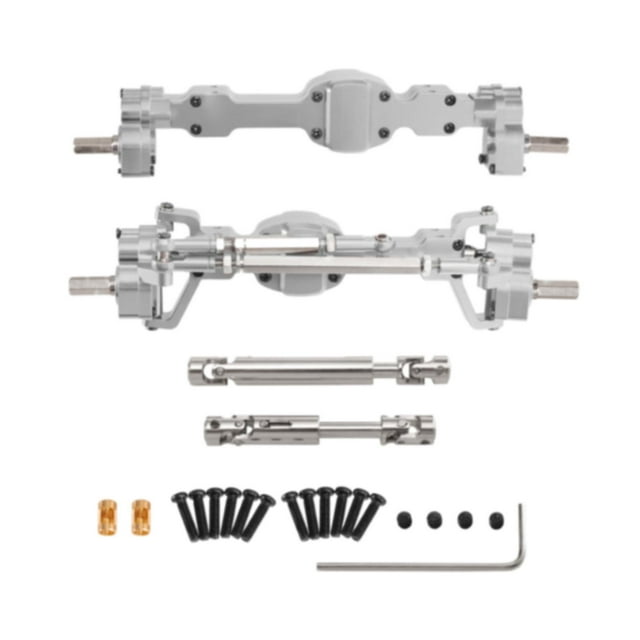 Xuanheng Front and Rear Axle Set Complete Axle Set for C8815 1:10 Scale Vehicles Silver