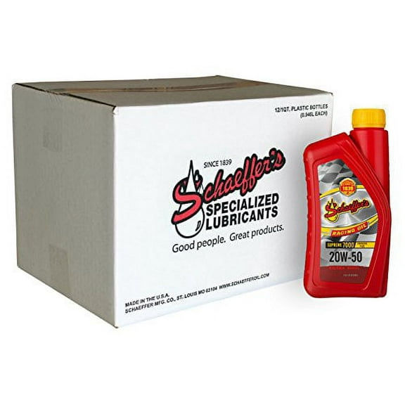 Schaeffer Manufacturing Co. 0705-012 Supreme 7000 Synthetic Plus Racing Engine Oil 20W-50, 1-Quart Bottle (Pack of 12)