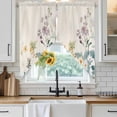 thumbnail image 4 of Watercolor Spring Floral Kitchen Window Curtains, Swag Curtains Valance for Bedroom Living Room Bathroom, Farmhouse Daisy Green Botanical Rod Pocket Window Curtain Block Drapes 2 Panels 36"x63", 4 of 9