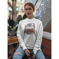 thumbnail image 2 of Boombox Doodle Design Sweatshirt Women -Image by Shutterstock, Female Large, 2 of 4