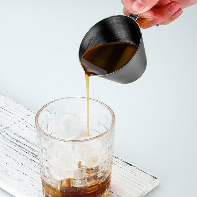 Niriyo Stainless Steel Measuring Shot Cups, Accurate Scale Design for Coffee and Beverages, Durable Metal Construction for Home and Cafe Use, Eco-Friendly Reusable