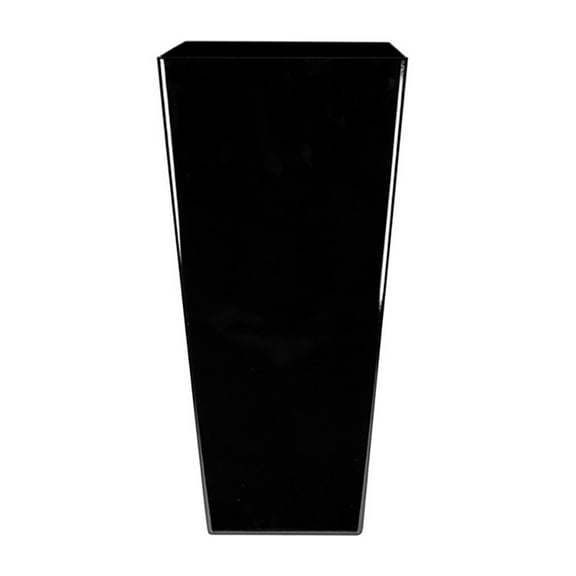HC Companies 12 Inch Cascade Indoor or Outdoor Durable Square Planter, Black