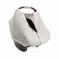 thumbnail image 2 of Little Unicorn 100% Cotton Muslin Car Seat Canopy | Super Soft Lightweight Cover with Window | Breathable | Magnetic Closure | Baby and Infant | Machine Washable | Shower Gift (Grey Stripe), 2 of 5