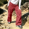 thumbnail image 5 of Evdexr Parachute Cargo Pants for Women Baggy Drawstring Sweatpants with Pockets Fall Winter Trendy Y2k Joggers Wide Leg Lightweight Loose Fit Trousers S, 5 of 6