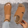 thumbnail image 3 of Rokment Womens Orthotic Platform Wedges Gladiator Sandals Summer Fashion Casual Leather Open Toe Arch Support High Heels Slingback Dressy Sandals with Adjustable Straps C Size 7.5, 3 of 7