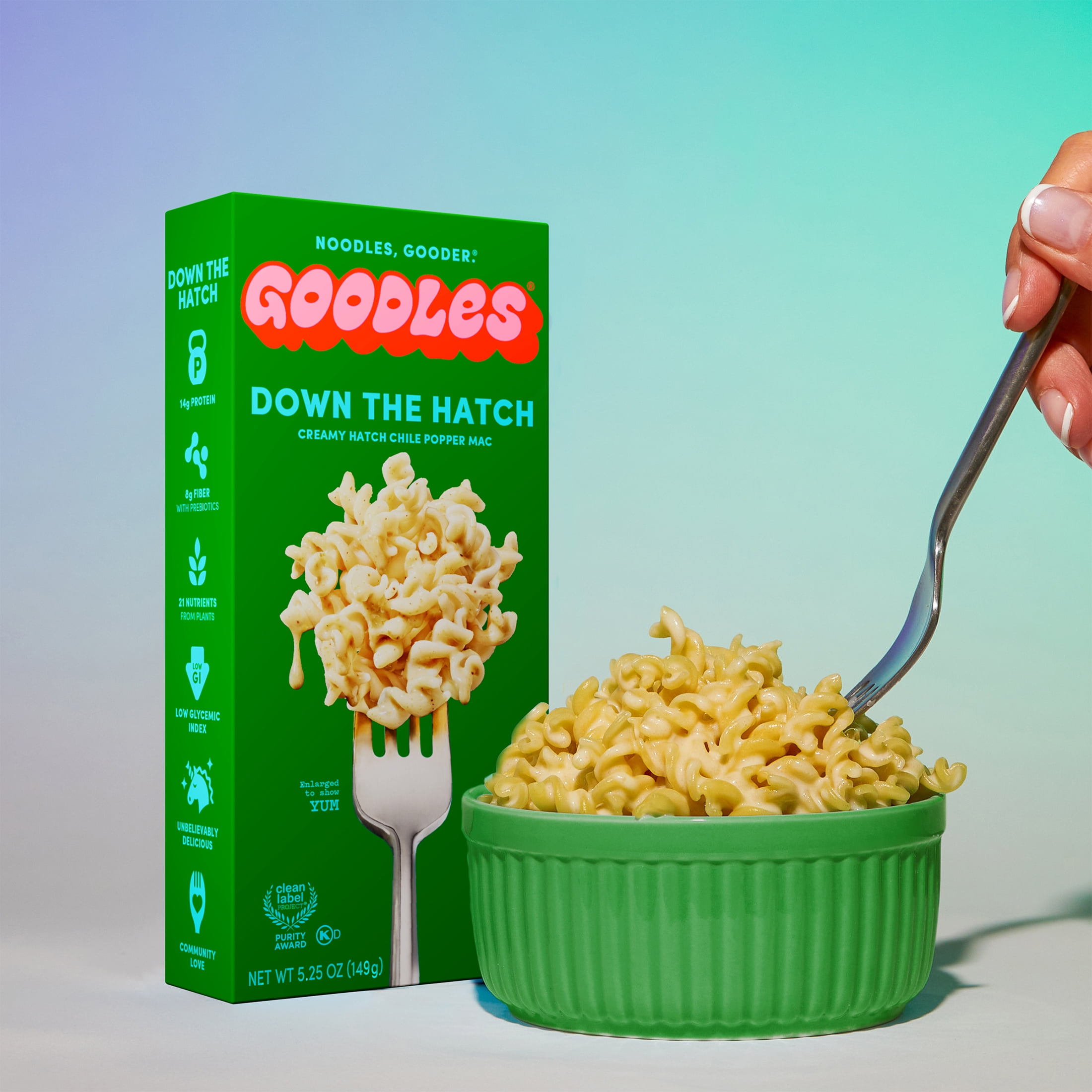 (12 pack) Goodles Mac & Cheese Down the Hatch Noodles, Cheddar Chile Popper, Fusilli, Shelf-Stable, 5.25 oz