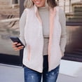 thumbnail image 3 of Hvyesh Women Puffer Vest Casual Fleece Lined Stand Collar Sleeveless Jacket Warm Winter Zip Up Waistcoat Sherpa Gilet Outerwear with Pockets, 3 of 9