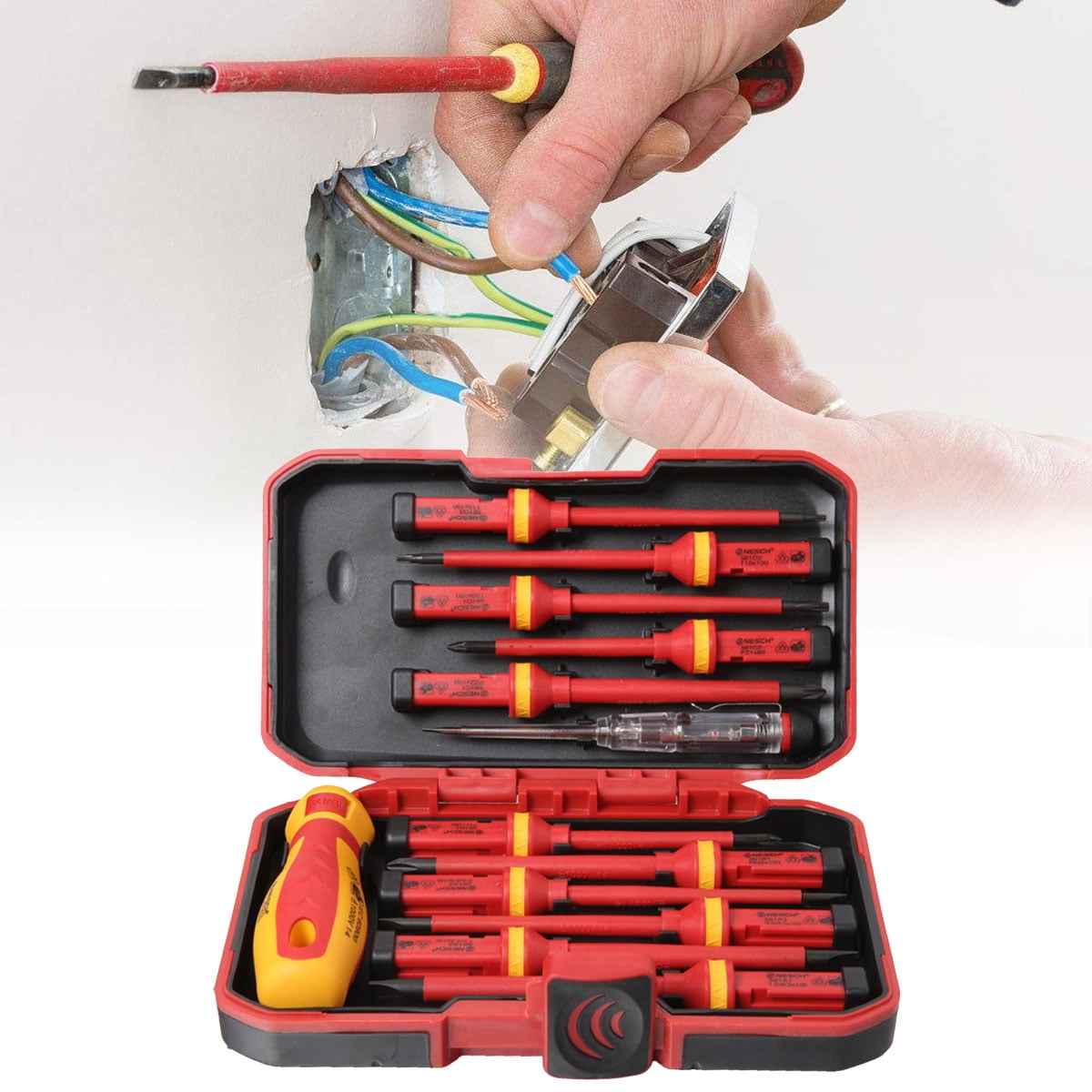 13pcs/set 1000V Pro Electricians Insulated Electrical Hand Screwdriver ...