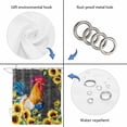 thumbnail image 4 of Farmhouse Rooster Shower Curtain, Waterproof Shower Curtains for Bathroom, Black Retro Botanical Sunflower Floral Washable Fabric Bathtub Curtain Set Bath Decor with 12 Hooks Extra Long 72"x96", 4 of 8