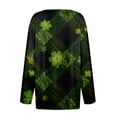 thumbnail image 5 of St.Patrick's Day T-shirt Women - Irish Lucky Clover 3/4 Sleeve Shirt, Fashion Shamrock Green Shirt, Costume for St.Patrick's Day|Style ETurquoiseL, 5 of 5