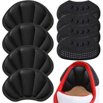 Back of Heel Cushion Pads, Adhesive Heel Grips Inserts for Boots, Loose Shoes Too Big, Reusable Heel Guards Liners for Women Men, Improve Shoe Fit,4PCS-Black 4PCS-Black