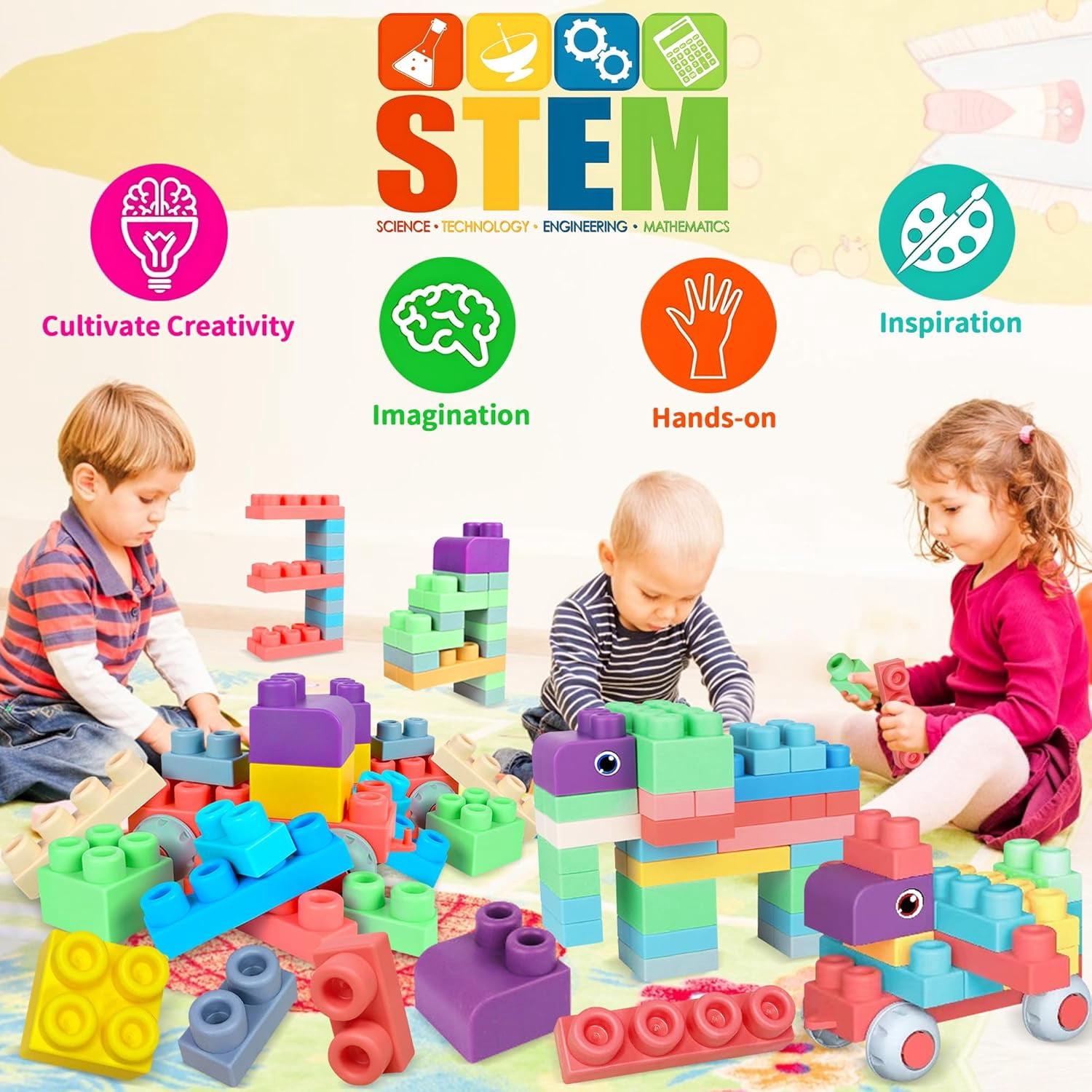 Soft Building Blocks For Toddlers, Baby Blocks Stacking Blocks For...