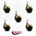 thumbnail image 2 of 2.5 Inch Windsor Antique Metal Ball Caster – 3/8 Inch Threaded Stem – Set of 5, 2 of 2