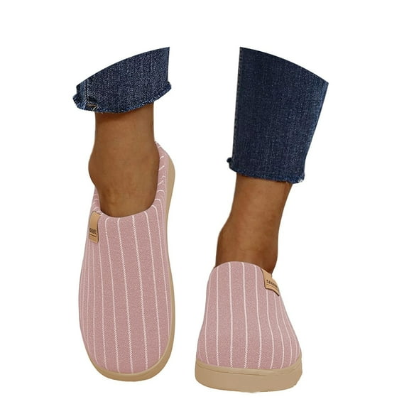 Women Men Plush Soft Slippers Fall Winter Warm On House Shoes Anti-Skid Indoor Outdoor Dearfoams Slippers for Women Men,Color:Light Pink,Size:9-10
