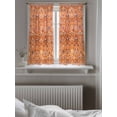 thumbnail image 5 of Boho Orange Curtains 54 Inch Length,Sheer Curtains for Bedroom Living Room Window Country Style Bohemian Floral Retro Tribal Rod Pocket Drapes Kitchen Curtains Small Half Window 42"x54" 2 Panels, 5 of 6
