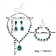 thumbnail image 2 of PISONIC Women Silver-Tone Green Crystal Jewelry Set, Teardrop Necklace Drop Earrings Bracelet 3 Pcs Set, Crystal Bridal Wedding Party Prom Statement Jewelry Gift, 2 of 6