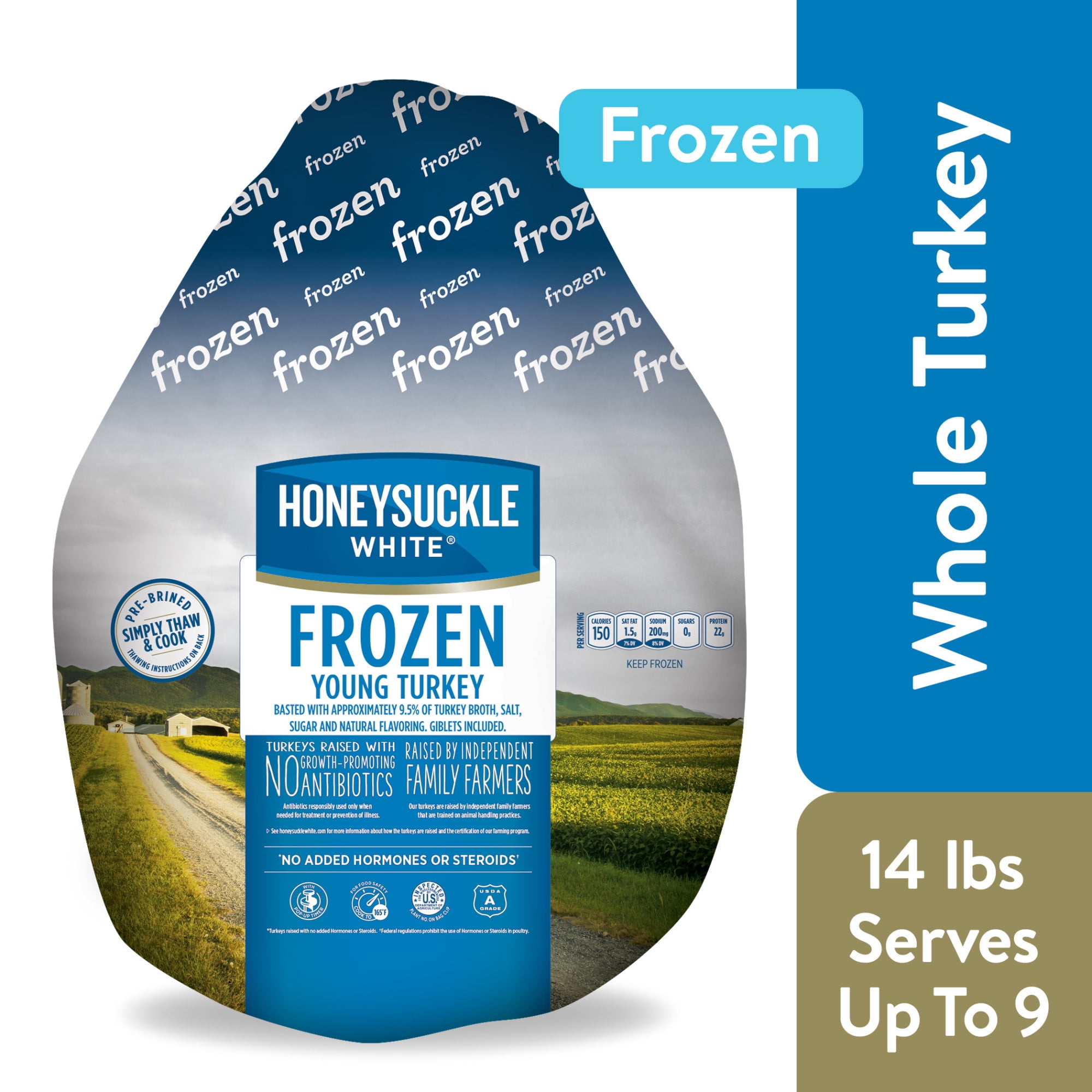 Honeysuckle White Whole Turkey, 14 lbs. (Frozen), Serves up to 9