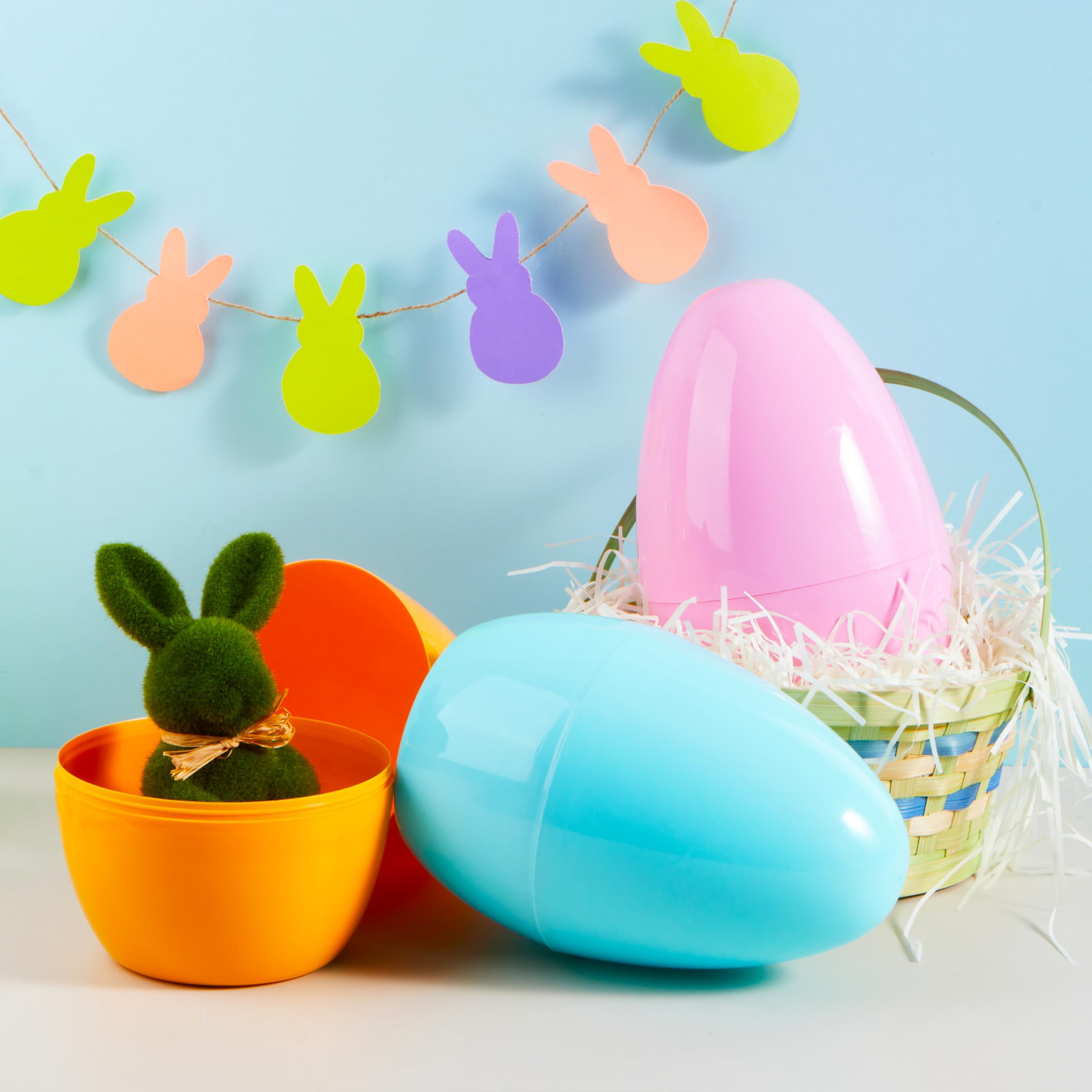 Joyfy 10" Large Easter Eggs, 6 PCS Pastel Plastic Empty Easter Eggs, Fillable Jumbo Easter Eggs for Easter Egg Hunt, Party Favor, Classroom Prize, Decoration
