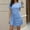 Blue, variant on Women's Short Sleeve Ruched Casual Summer Dress Bodycon Midi Dress Side Draw-String Dress Crew Neck Dresses