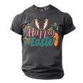 thumbnail image 2 of ibuvkizy Graphic T Shirts for Men Easter Bunny Printed Short Sleeve Shirt,Men's Casual Short Sleeve Easter Print Crew-neck Top Gray,XXL, 2 of 4