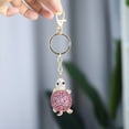 thumbnail image 2 of Fdelink a Keychain Keychain Turtle Diamond Turtle Keychain Key Ring Charm Diamond Keychain for Men and Women Pink, 2 of 7