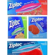 Ziploc Bags Variety Pack 54 Freezer Quart, 38 Freezer Gallon, 125 Sandwich and 52 Storage Gallon Bags