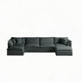 thumbnail image 4 of Modern Gray U-Shape Couch with Reversible Chaise and Extra Ottomans for Living Room, 4 of 11