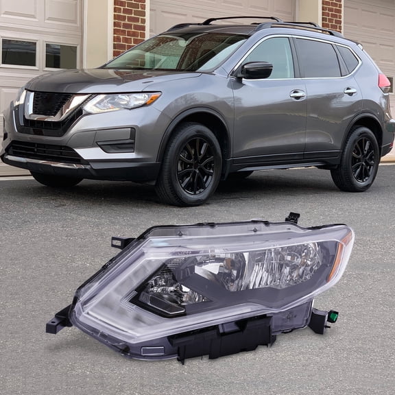 For 2017-2019 Nissan Rogue Headlight Headlamp Assembly Replacement Front - Left (Driver)(Bulbs are not included)