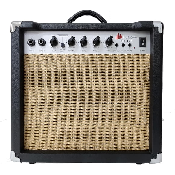 Kunova 20W 6.5" Speaker Electric Guitar Amp Amplifier Two Inputs Built in Speaker Headphone Jack Includes Gain Bass Treble Volume