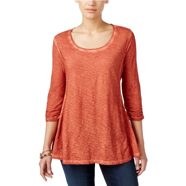 Estilo y co. Blusa de punto sólido para mujer, naranja, extragrande Style&co. Tejer
