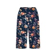 thumbnail image 4 of Dvprdro Womens Cotton Shorts Floral Side Slit Detail Elastic Waist with Pockets Summer Shorts, 4 of 5