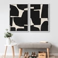 thumbnail image 2 of IDEA4WALL Framed Canvas Print Wall Art Set Geometric Color Blocks Illustration Duotone Irregular Pattern Modern Digital Art Wall Decor Minimal Contemporary for Home Decor - White 16"x24"x2, 2 of 5